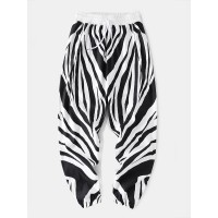 Mens Fashion Animal Print Frawstring Casual Pants
