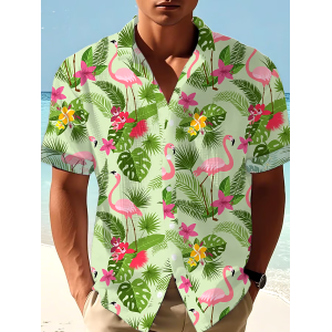 Men's Casual Vacation Hawaiian Waffle Shirt