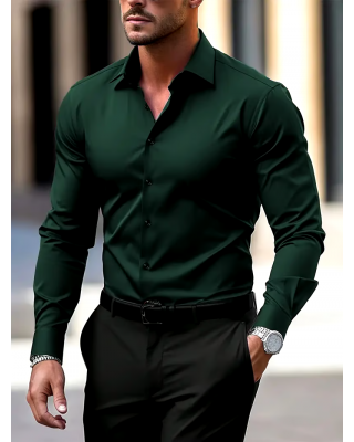 Men's Business Casual Striped Long Sleeve Shirt