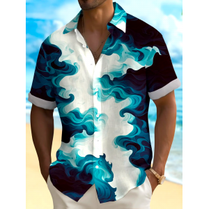 Men's Casual Vacation Hawaiian Print Shirt