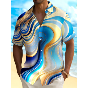 Men's Casual Vacation Hawaiian Print Shirt