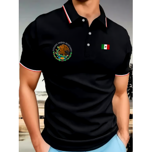 Men's Vintage Mexican Independence Day Simple Polo Shirt