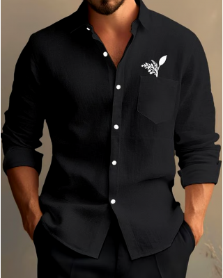 Men's Business Casual Long Sleeve Shirt