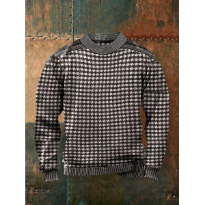Men's Retro Geometric Crew Neck Casual Sweatshirt ​