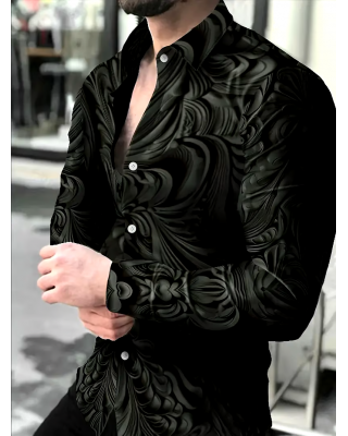 Men's Business Casual Striped Long Sleeve Shirt
