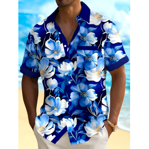 Men's Casual Vacation Hawaiian Print Shirt