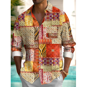 Men's Vintage Floral Print Shirt