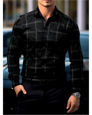Men's Business Casual Striped Long Sleeve Shirt