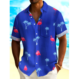 Men's Casual Vacation Hawaiian Print Shirt